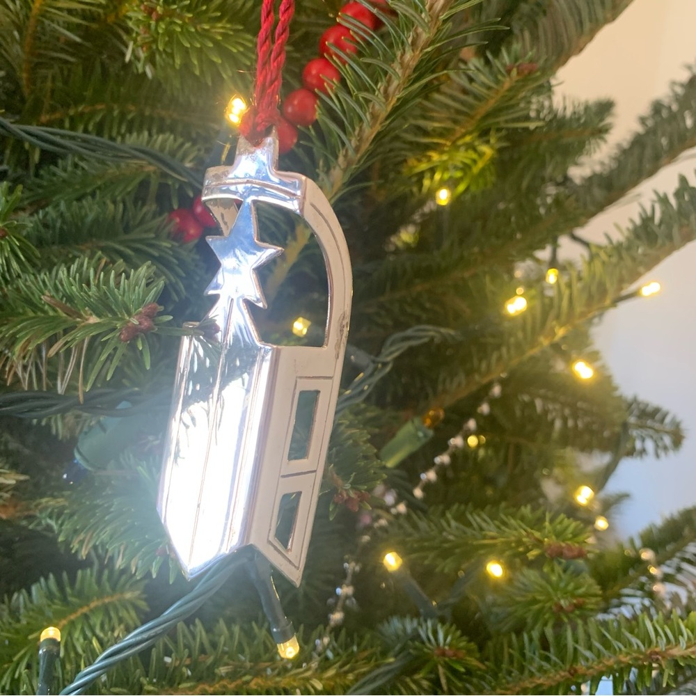 Vintage Silver Plated Bob Sled Ornament